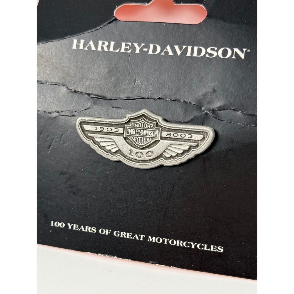 Harley-Davidson 100th Anniversary Logo Pin 1903-2003 Silver Winged 97898-03V